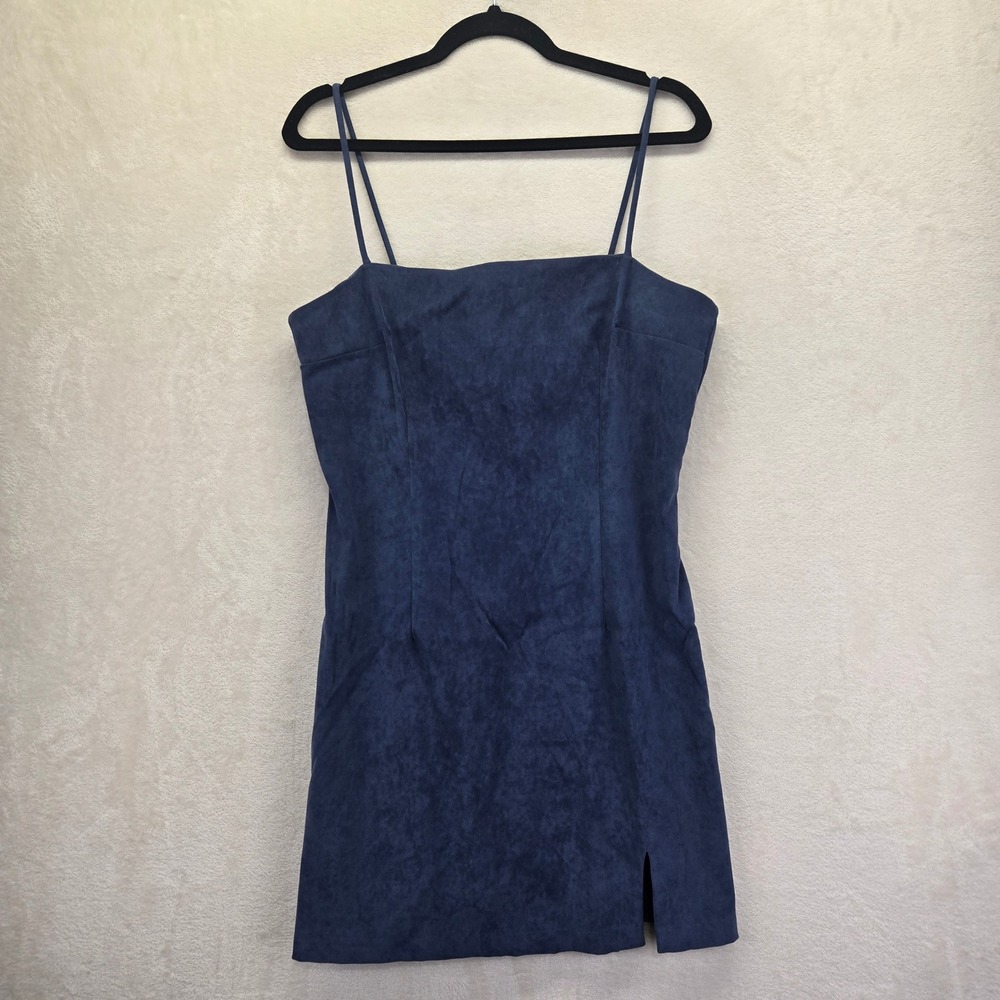 Vintage Y2K‎ Rampage Blue Faux Suede Mini Dress Size 13 Clubwear Party Going Out